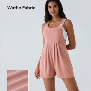 Halara New Rose Tan Waffle Casual Overalls XL